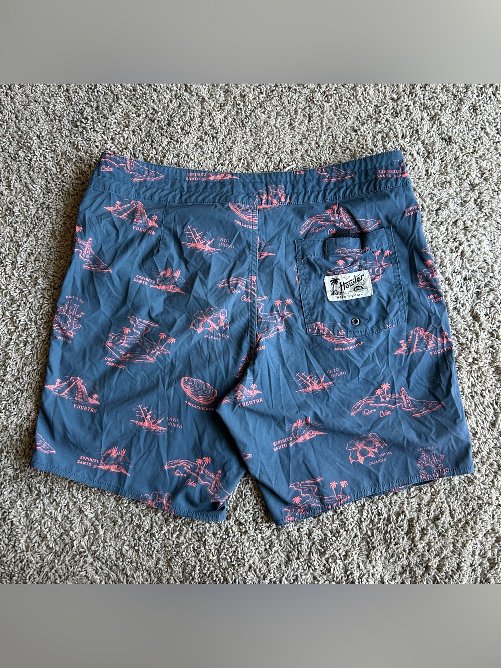 Howler Brothers Mens Buchannon Board Shorts 34x8 Destination Blue Swim Trunks - Picture 11 of 12